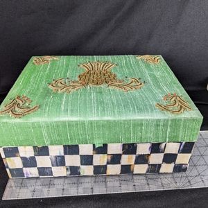 Mackenzie Childs Highbanks Decorative Box green - Large